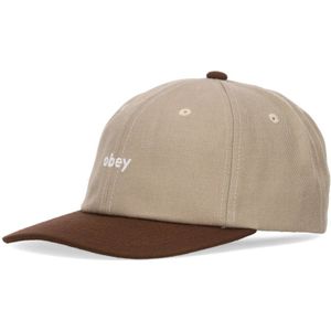 Obey, Gebogen Klep Snapback Pet Khaki Beige, Heren, Maat:ONE Size