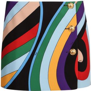 Emilio Pucci, Rokken, Dames, Veelkleurig, S, Polyester, Iride Print Mini-Rok