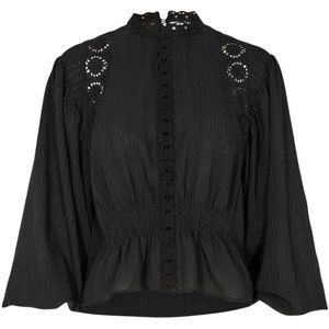 Co'Couture, Blouses & Shirts, Dames, Zwart, S, Polyester, Delicate Kant Blouse