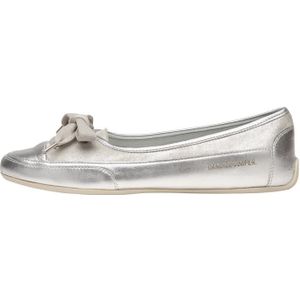 Candice Cooper, Silver nappa leather ballet flats Candy BOW Grijs, Dames, Maat:36 EU