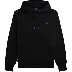 Fred Perry, Sweatshirts & Hoodies, Heren, Zwart, L, Katoen, Laurel Wreath Hoodie Zwart