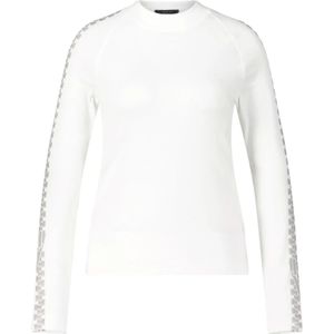 Marc Cain, Tops, Dames, Wit, L, Geribbeld Langarmshirt