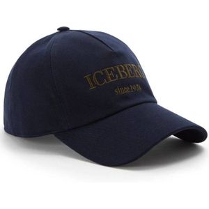 Iceberg, Accessoires, Heren, Blauw, ONE Size, Katoen, Donkerblauwe Katoenen Baseballpet