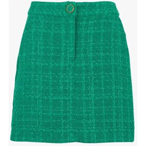 Suncoo, Rokken, Dames, Groen, S, Tweed, Groene Tweed Rok met Hoge Taille