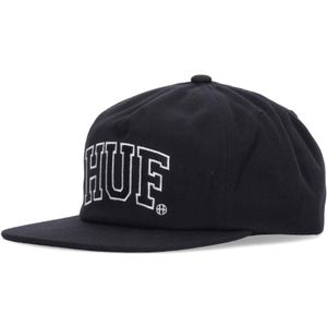 Huf, Accessoires, Heren, Zwart, ONE Size, Katoen, Platte klep booglogo snapback pet