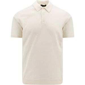 Roberto Collina, Tops, Heren, Wit, S, Katoen, Witte T-shirt met kraag en korte mouwen