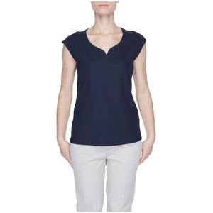 Street One, Sleeveless Tops Blauw, Dames, Maat:L