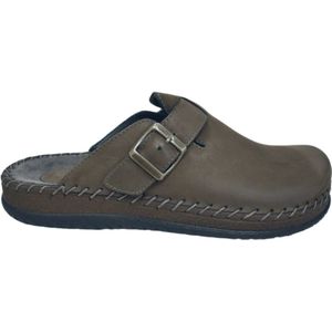 Copenhagen Shoes, Grijze Nubuck Heren Slipper met Gesp Bruin, Heren, Maat:43 EU