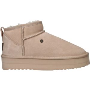 Warmbat, Schoenen, Dames, Beige, 36 EU, Suède, Beige Suède Plateau Winterlaars