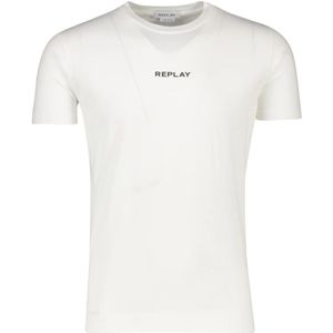 Replay, Tops, Heren, Wit, S, Katoen, Sportief Wit Katoenen T-shirt