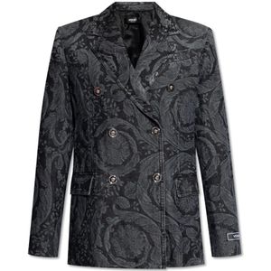 Versace, Barocco blazer Grijs, Dames, Maat:S