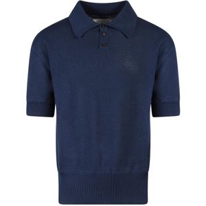 Maison Margiela, Wollen Polo Sweater Blauw, Heren, Maat:S