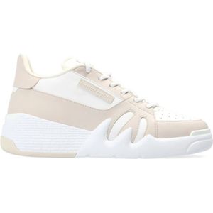 Giuseppe Zanotti, Leren sneakers met geperforeerd detail Wit, Dames, Maat:40 EU