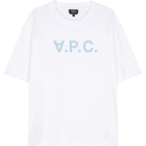 A.p.c., Tops, Dames, Wit, XL, Katoen, Velvet VPC Witte T-shirts en Polos