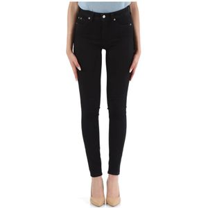 Calvin Klein Jeans, Jeans, Dames, Zwart, W25, Katoen, High Rise Skinny Jeans Vijf Zakken