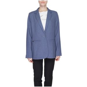 Street One, Blauwe Blazer met Zakken Blauw, Dames, Maat:5XL