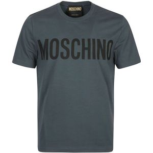 Moschino, Tops, Heren, Groen, M, Katoen, Groene Fantasie T-Shirt