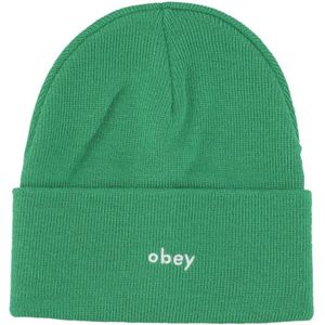 Obey, Karma Beanie in Fern Green Groen, Heren, Maat:ONE Size