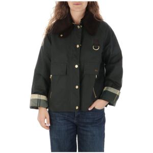 Barbour, Jassen, Dames, Groen, L, Katoen, Winter Katoenwas Jas