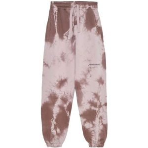 Hinnominate, Unieke Mud Tie Dye Trainingsbroeken Bruin, Heren, Maat:M