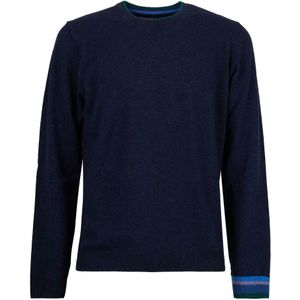 Gallo, Truien, Heren, Blauw, XL, Wol, Blauwe Wolmix Crew-Neck Sweater