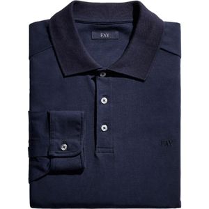 Fay, Polo Shirts Blauw, Heren, Maat:XL
