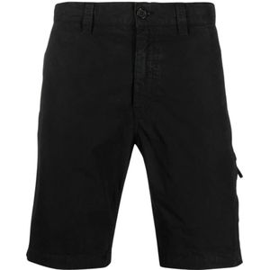 Aspesi, Korte broeken, Heren, Zwart, S, Zwarte Chino Bermuda Shorts Rits/Knoopsluiting