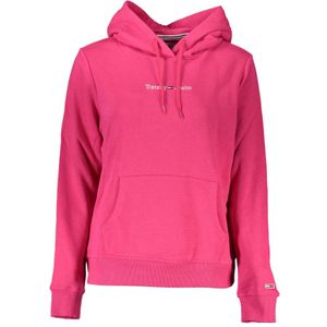 Tommy Hilfiger, Sweatshirts & Hoodies, Dames, Roze, XS, Roze Hoodie Lange Mouw Geborduurde Print