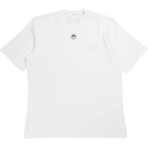 Marine Serre, Tops, Heren, Wit, XL, Katoen, Biologisch Katoen Wit T-shirt