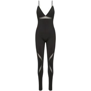 Gestuz, Jumpsuits & Playsuits, Dames, Zwart, M, Polyester, Sannagz Catsuit Broek 10908429 Zwart