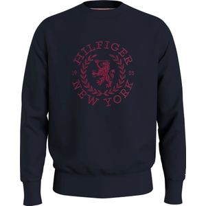 Tommy Hilfiger, Sweatshirts & Hoodies, Heren, Blauw, XL, Katoen, Blauwe Katoenen Trui voor Heren