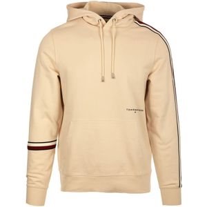 Tommy Hilfiger, Witte katoenen trui met capuchon en merklogo Beige, Heren, Maat:XL