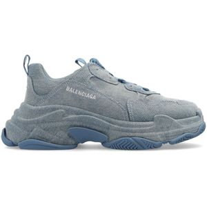 Balenciaga, Schoenen, Heren, Blauw, 44 EU, Denim, ‘Triple S’ sneakers