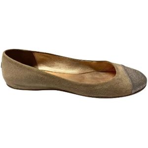 Jimmy Choo Pre-owned, Pre-owned, Dames, Beige, 40 EU, Suède, Pre-owned Leather flats