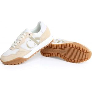 Calvin Klein, Schoenen, Heren, Beige, 44 EU, Suède, Retro Hardloopschoenen