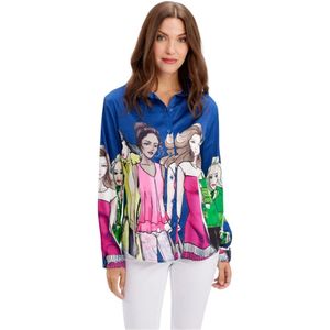 Frank Lyman, Blouses & Shirts, Dames, Veelkleurig, M, Polyester, Gedrukte Overhemd met Lange Mouwen