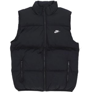 Nike, Club Puffer Vest Mouwloos Donsjack Zwart, Heren, Maat:S