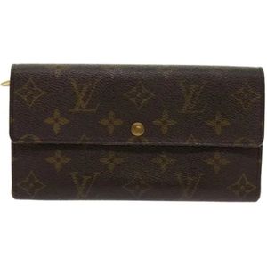 Louis Vuitton Vintage, Pre-owned, Dames, Bruin, ONE Size, Leer, Pre-owned Canvas wallets