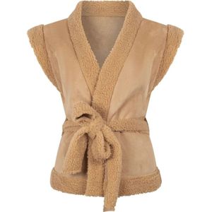 Aaiko, Jassen, Dames, Bruin, M, Polyester, Teddy Gilet - Oak