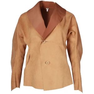 Issey Miyake Pre-owned, Pre-owned Polyester outerwear Beige, Dames, Maat:M