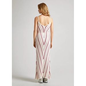 Pepe Jeans, Diagonaal Gestreepte Maxi Jurk Veelkleurig, Dames, Maat:M