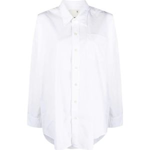 R13, Blouses & Shirts, Dames, Wit, S, Katoen, Wit Drop Neck Oxford Overhemd