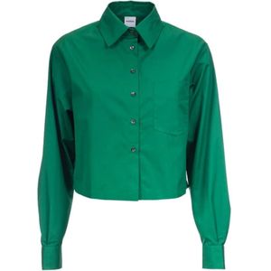 Aspesi, Groene Katoenen Poplin Overhemd Groen, Dames, Maat:S