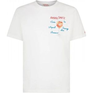 MC2 Saint Barth, Tops, Heren, Wit, L, Aperol Spritz Front Geborduurd T-shirt