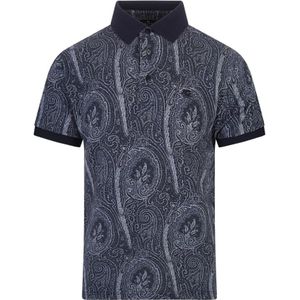 Etro, Tops, Heren, Blauw, L, Katoen, Blauwe Paisley Print Polo Shirt