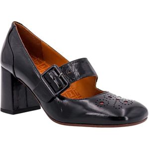 Chie Mihara, Schoenen, Dames, Zwart, 39 EU, Leer, Elegante zwarte lakpumps