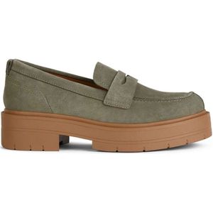 Geox, Schoenen, Dames, Groen, 40 EU, Groene Loafers voor Vrouwen