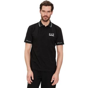 Emporio Armani Ea7, Tops, Heren, Zwart, M, Katoen, Zwarte EA7 Emporio Armani Polo Shirt