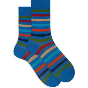 Gallo, Ondergoed, Dames, Veelkleurig, S, Katoen, Italiaanse ultralichte korte sokken blauwe strepen