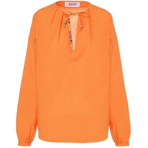 Bazar Deluxe, Blouses & Shirts, Dames, Oranje, S, Katoen, Oranje Katoenen Etnisch Shirt